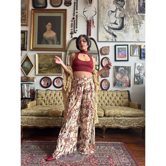 UO Burgundy Ribbed Knit Retro Crop Top Size Small - Picture 11 of 13